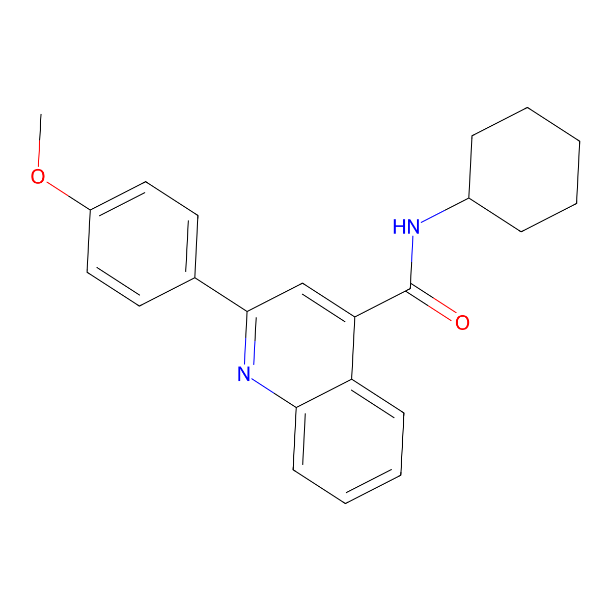 N-cyclohexyl-2-(4-methoxyphenyl)quinoline-4-carboxamide molecular structure, CAS 314055-06-6