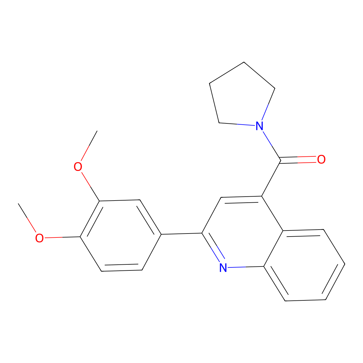 2-(3,4-Dimethoxyphenyl)-4-(pyrrolidine-1-carbonyl)quinoline molecular structure, CAS 314055-16-8