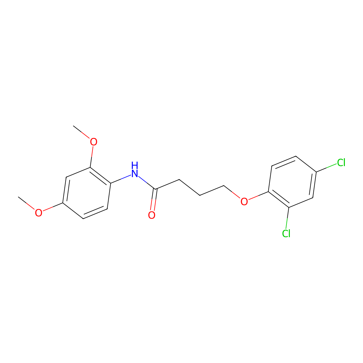 4-(2,4-dichlorophenoxy)-N-(2,4-dimethoxyphenyl)butanamide molecular structure, CAS 314055-27-1