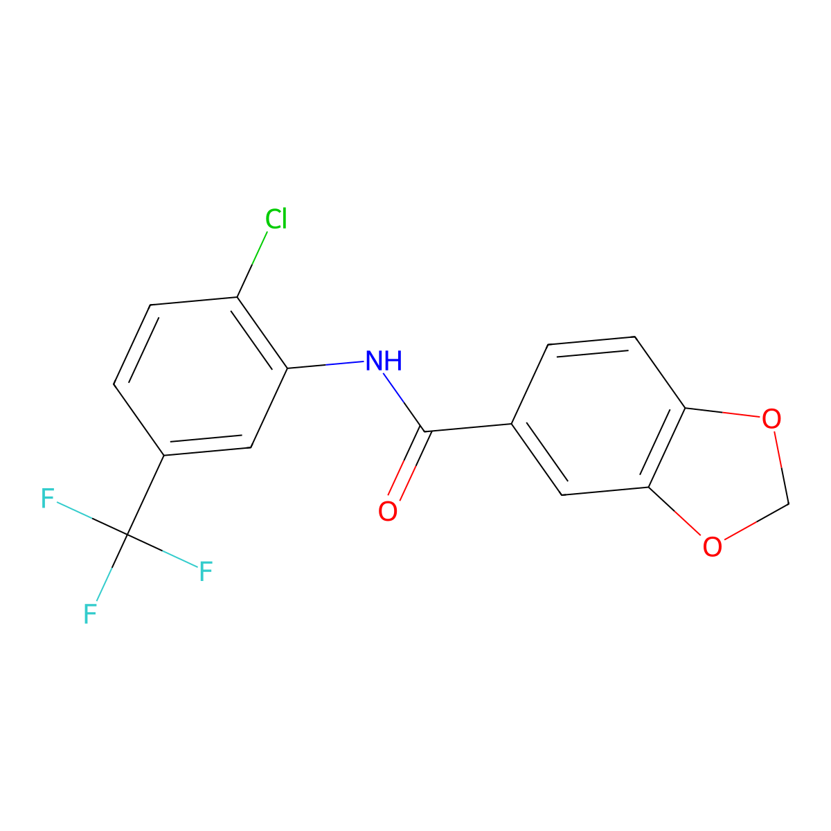 N-[2-chloro-5-(trifluoromethyl)phenyl]-1,3-benzodioxole-5-carboxamide molecular structure, CAS 314055-31-7
