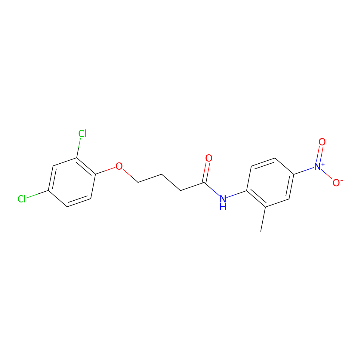4-(2,4-dichlorophenoxy)-N-(2-methyl-4-nitrophenyl)butanamide molecular structure, CAS 314055-32-8
