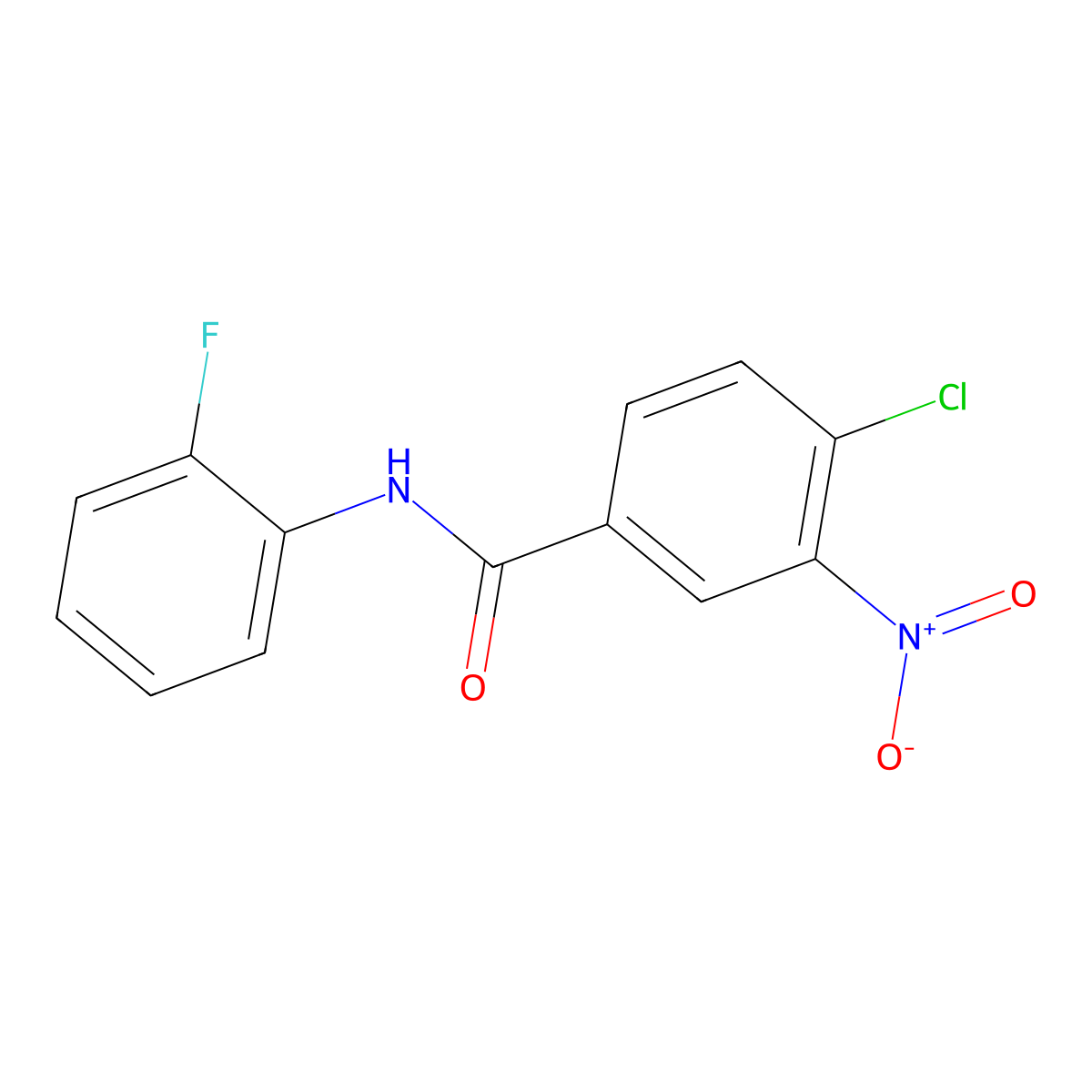 4-chloro-N-(2-fluorophenyl)-3-nitrobenzamide molecular structure, CAS 314055-33-9