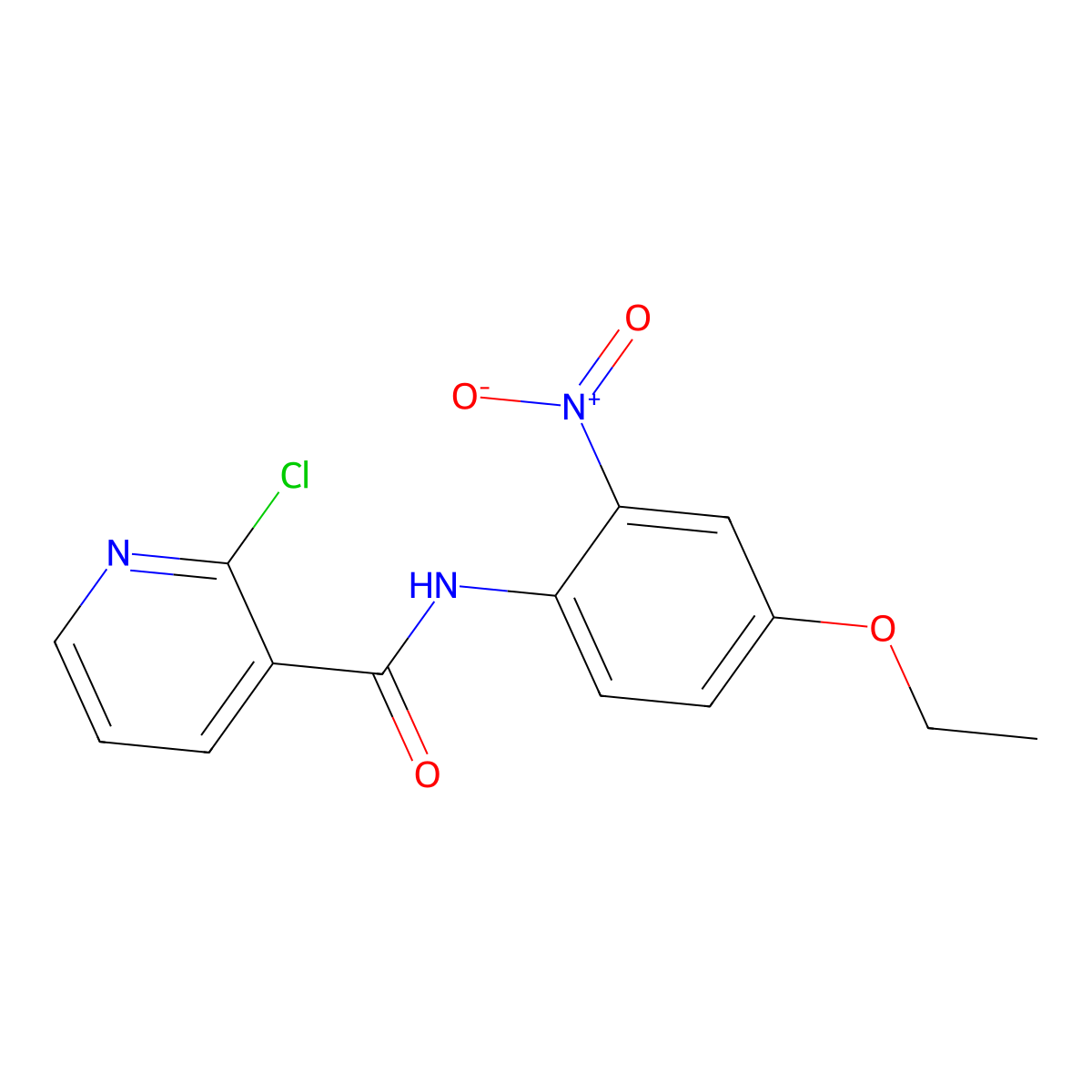 2-chloro-N-(4-ethoxy-2-nitrophenyl)pyridine-3-carboxamide molecular structure, CAS 314055-54-4