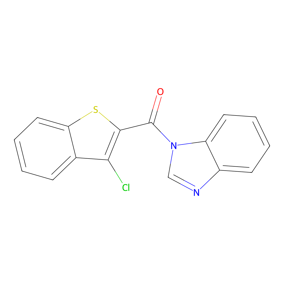 Benzimidazol-1-yl-(3-chloro-1-benzothiophen-2-yl)methanone molecular structure, CAS 314055-55-5