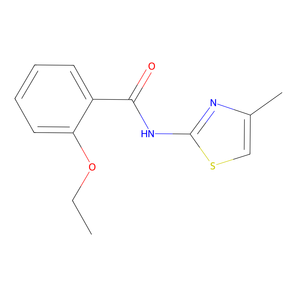2-ethoxy-N-(4-methyl-1,3-thiazol-2-yl)benzamide molecular structure, CAS 314055-68-0