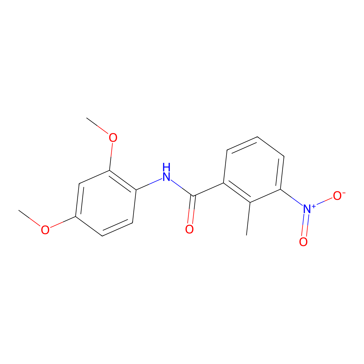 N-(2,4-dimethoxyphenyl)-2-methyl-3-nitrobenzamide molecular structure, CAS 314055-70-4
