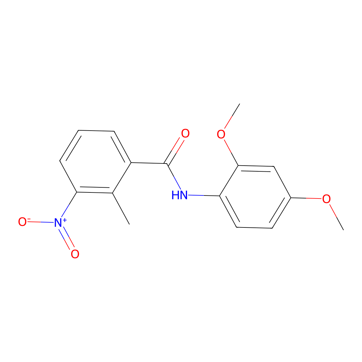 N-(2,4-dimethoxyphenyl)-2-methyl-3-nitrobenzamide molecular structure, CAS 314055-70-4