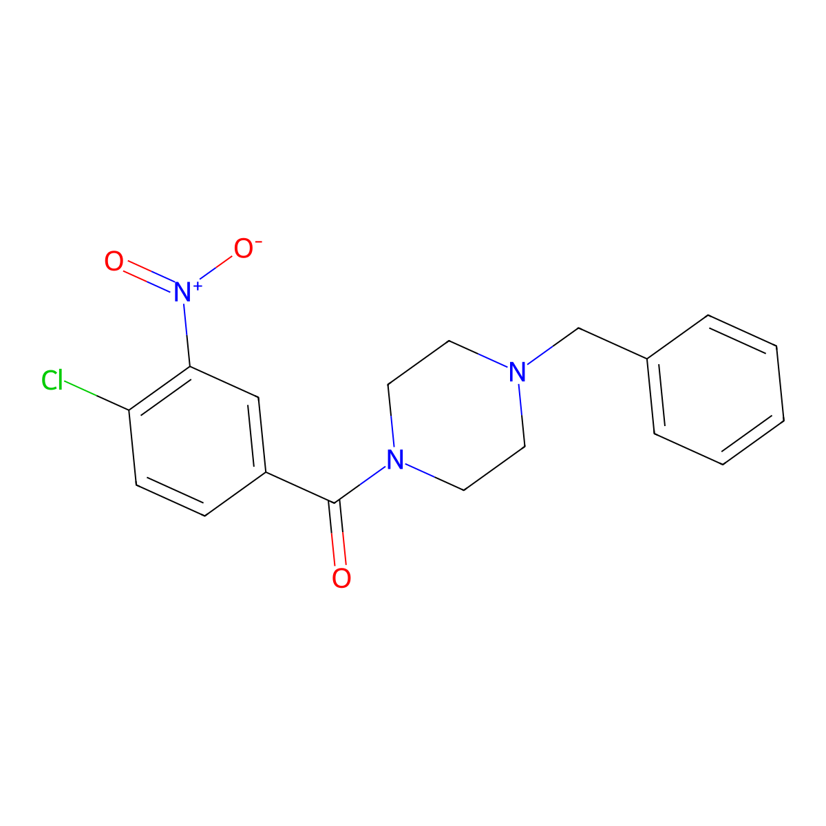 (4-Benzylpiperazin-1-yl)(4-chloro-3-nitrophenyl)methanone molecular structure, CAS 314055-71-5