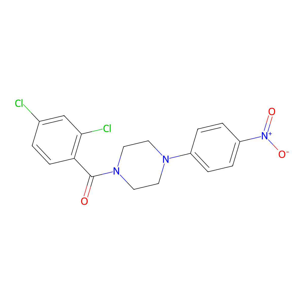 (2,4-Dichlorophenyl)-[4-(4-nitrophenyl)piperazin-1-yl]methanone molecular structure, CAS 314055-78-2