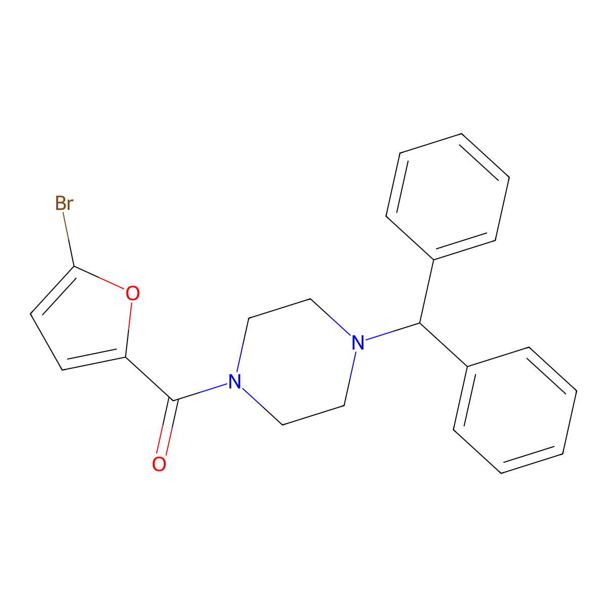1-Benzhydryl-4-(5-bromo-2-furoyl)piperazine molecular structure, CAS 314055-80-6