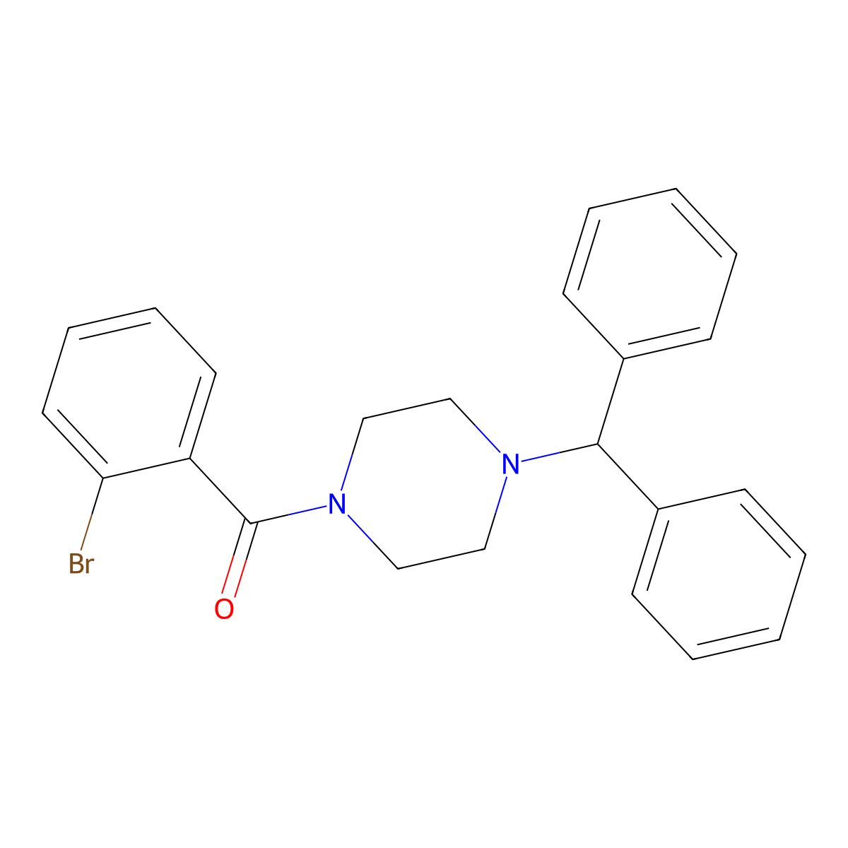 1-Benzhydryl-4-(2-bromobenzoyl)piperazine molecular structure, CAS 314055-81-7