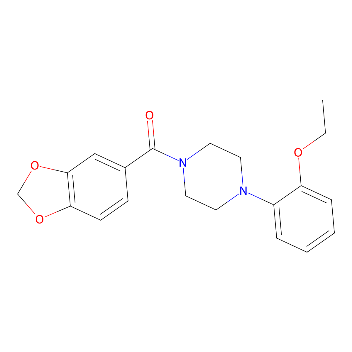 1,3-Benzodioxol-5-yl-[4-(2-ethoxyphenyl)piperazin-1-yl]methanone molecular structure, CAS 314055-83-9