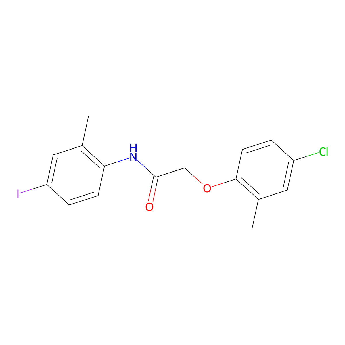 2-(4-chloro-2-methylphenoxy)-N-(4-iodo-2-methylphenyl)acetamide molecular structure, CAS 314055-88-4