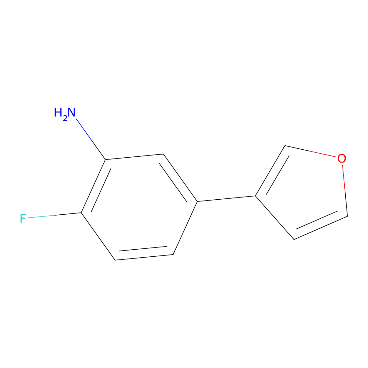 2-Fluoro-5-(furan-3-yl)aniline molecular structure, CAS 314061-55-7