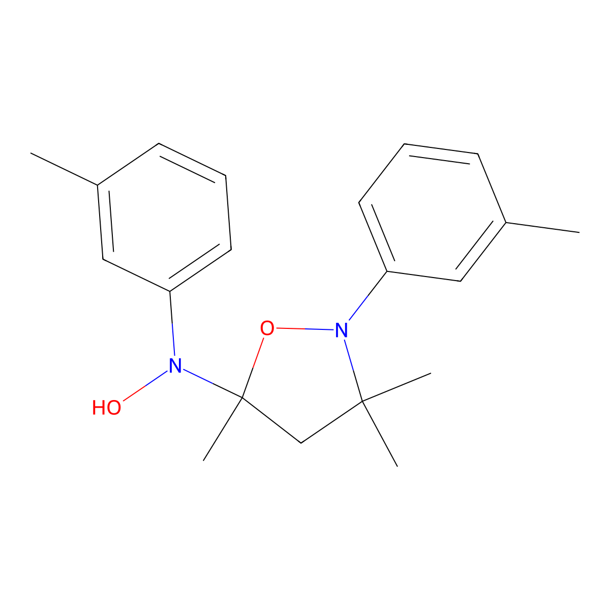 N-(3-methylphenyl)-N-[3,3,5-trimethyl-2-(3-methylphenyl)-1,2-oxazolidin-5-yl]hydroxylamine molecular structure, CAS 314061-92-2