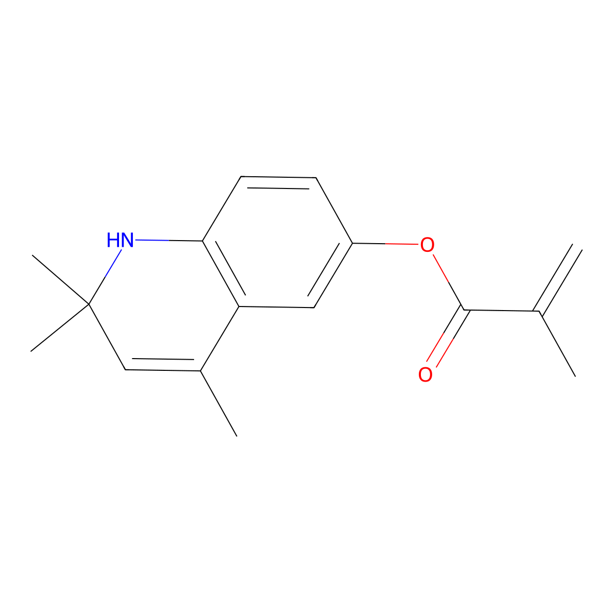 2-Methyl-acrylic acid 2,2,4-trimethyl-1,2-dihydro-quinolin-6-yl ester molecular structure, CAS 314062-12-9