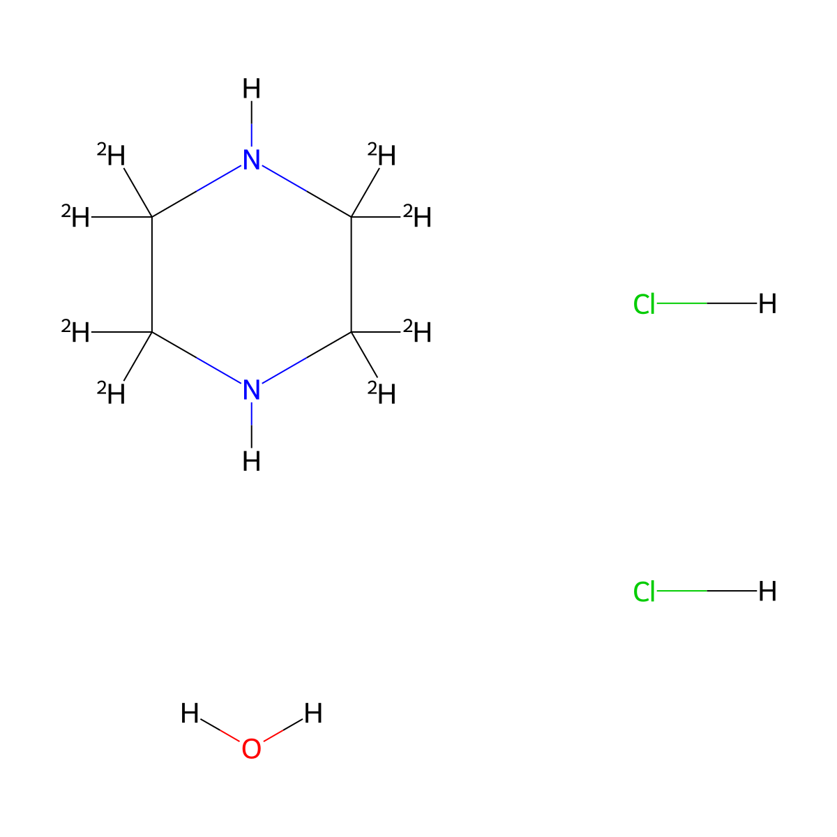 Piperazine-2,2,3,3,5,5,6,6-d8 dihydrochloride molecular structure, CAS 314062-45-8