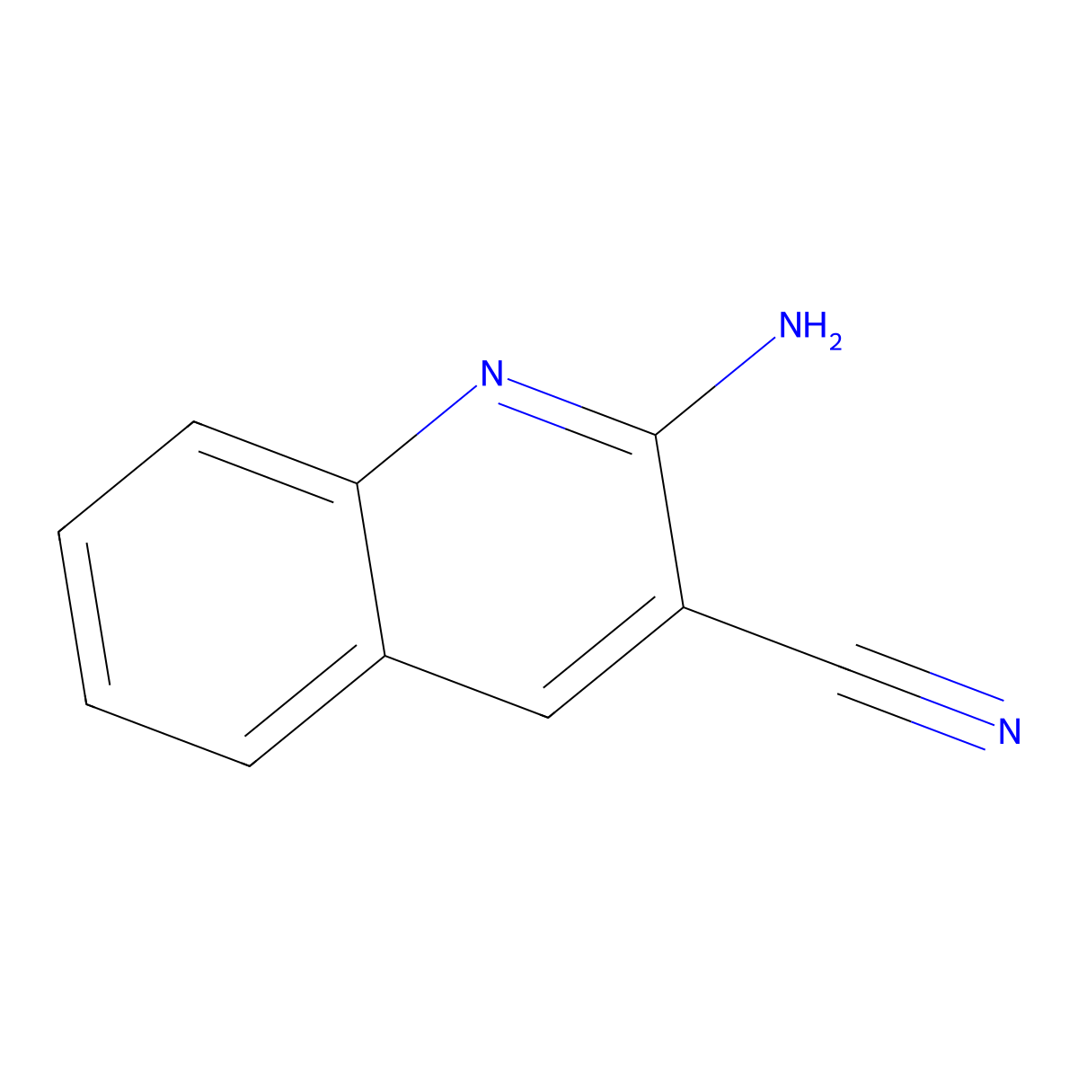 2-Aminoquinoline-3-carbonitrile molecular structure, CAS 31407-25-7
