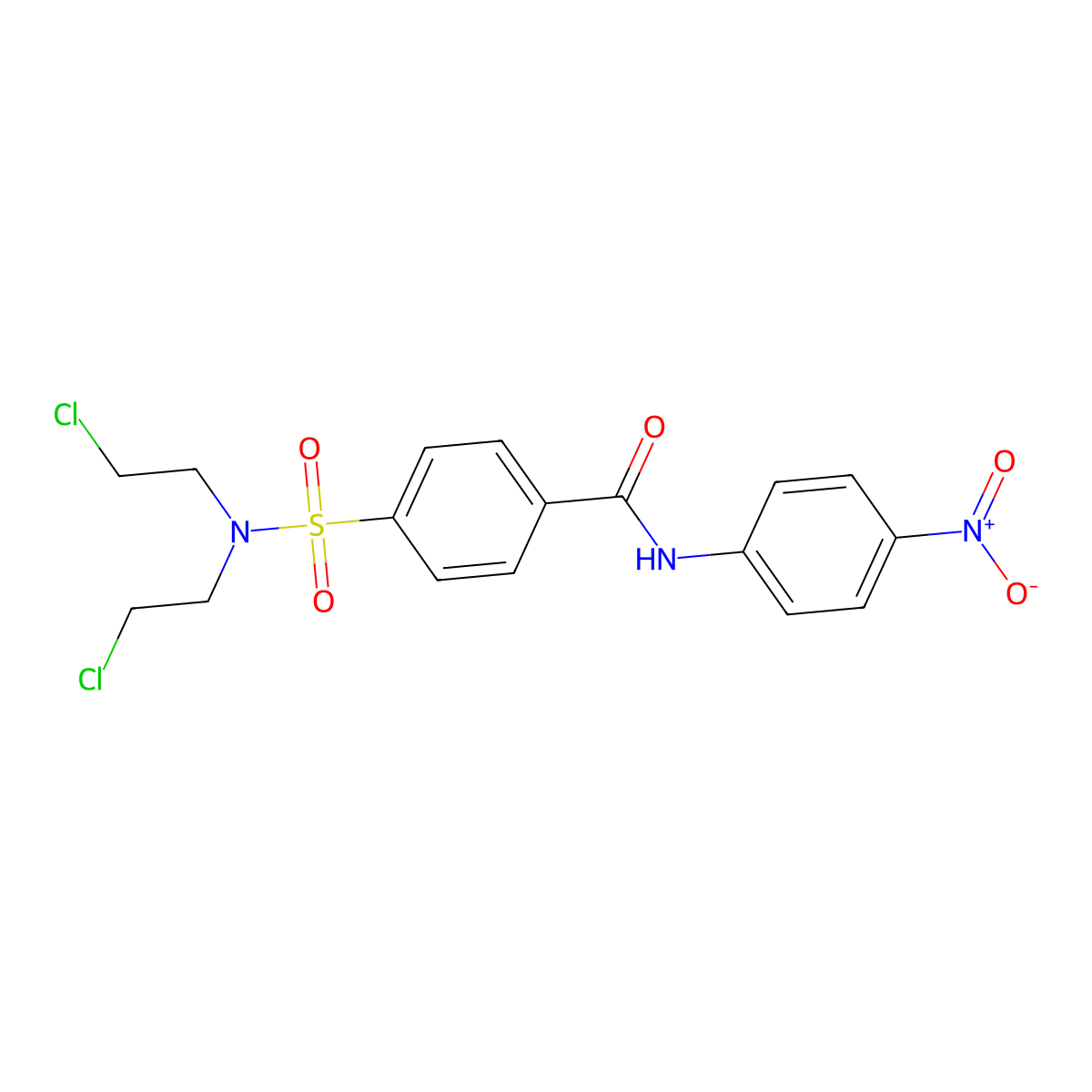 4-[bis(2-chloroethyl)sulfamoyl]-N-(4-nitrophenyl)benzamide molecular structure, CAS 314076-22-7
