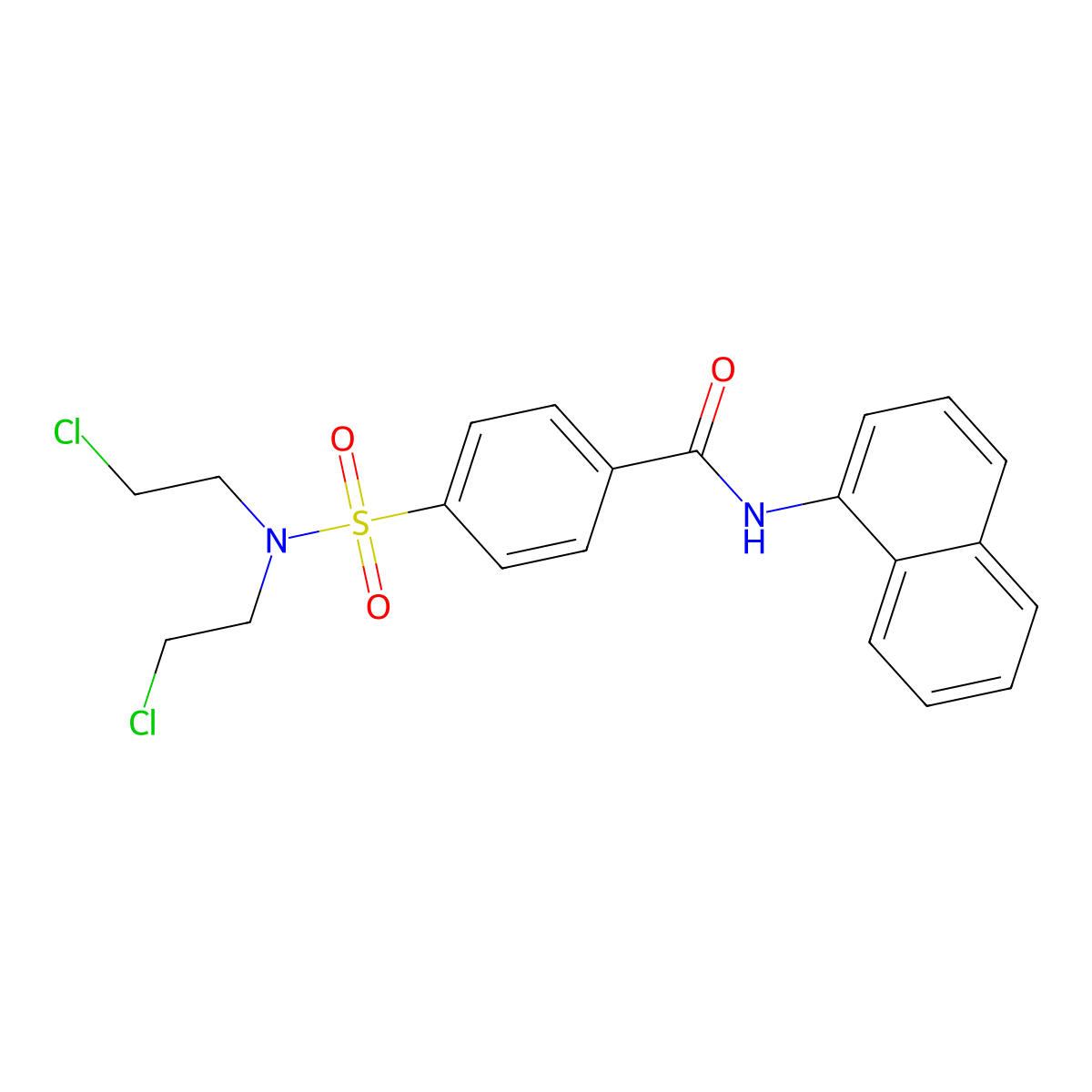 4-[bis(2-chloroethyl)sulfamoyl]-N-naphthalen-1-ylbenzamide molecular structure, CAS 314076-24-9