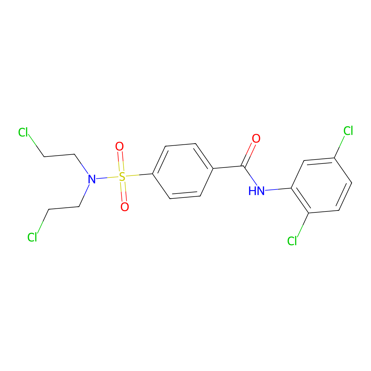 4-[bis(2-chloroethyl)sulfamoyl]-N-(2,5-dichlorophenyl)benzamide molecular structure, CAS 314076-25-0