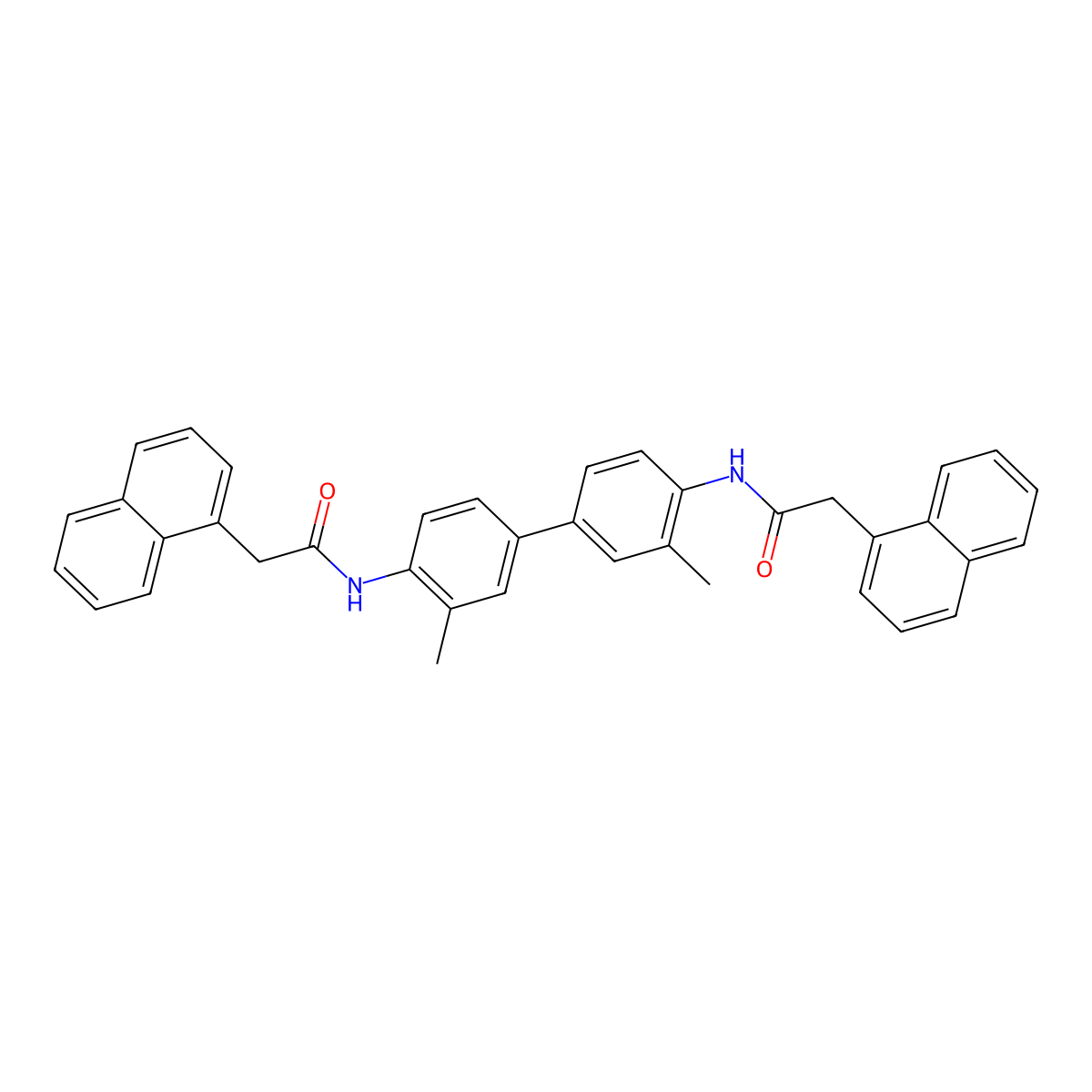 N-[2-methyl-4-[3-methyl-4-[(2-naphthalen-1-ylacetyl)amino]phenyl]phenyl]-2-naphthalen-1-ylacetamide molecular structure, CAS 314076-28-3