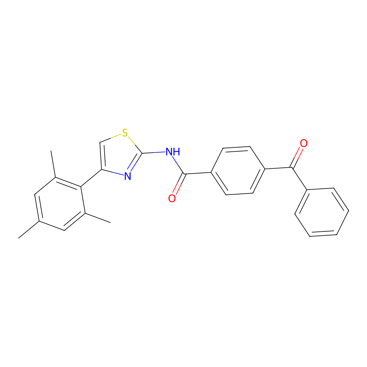 4-benzoyl-N-[4-(2,4,6-trimethylphenyl)-1,3-thiazol-2-yl]benzamide molecular structure, CAS 314076-34-1