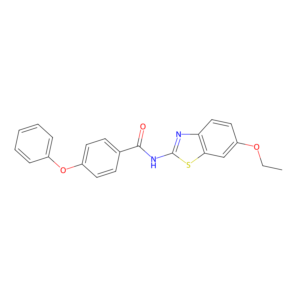 N-(6-ethoxy-1,3-benzothiazol-2-yl)-4-phenoxybenzamide molecular structure, CAS 314076-35-2