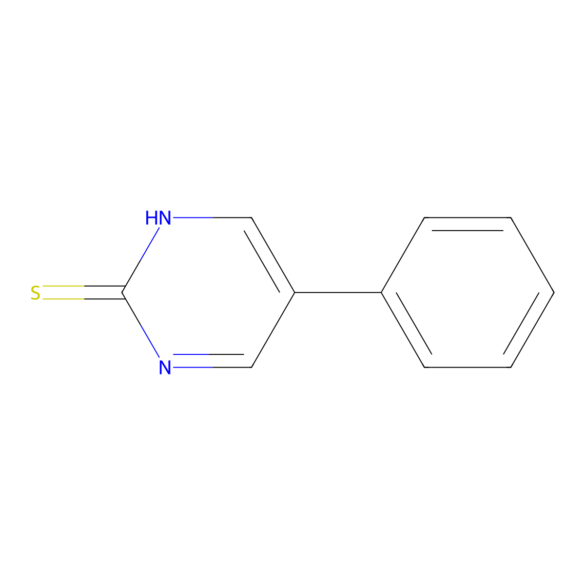 5-Phenyl-2-pyrimidinethiol molecular structure, CAS 31408-19-2