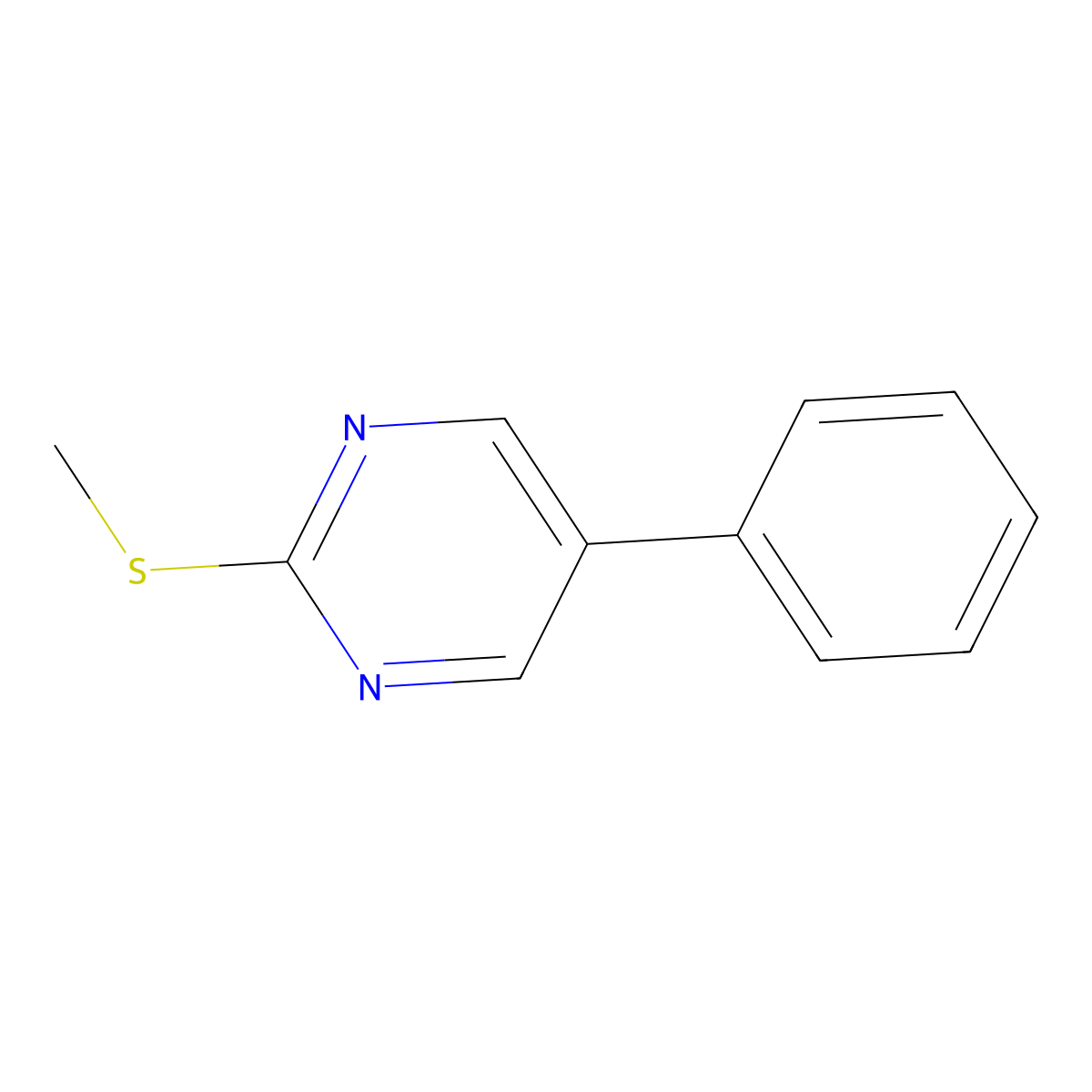 2-(Methylsulfanyl)-5-phenylpyrimidine molecular structure, CAS 31408-20-5