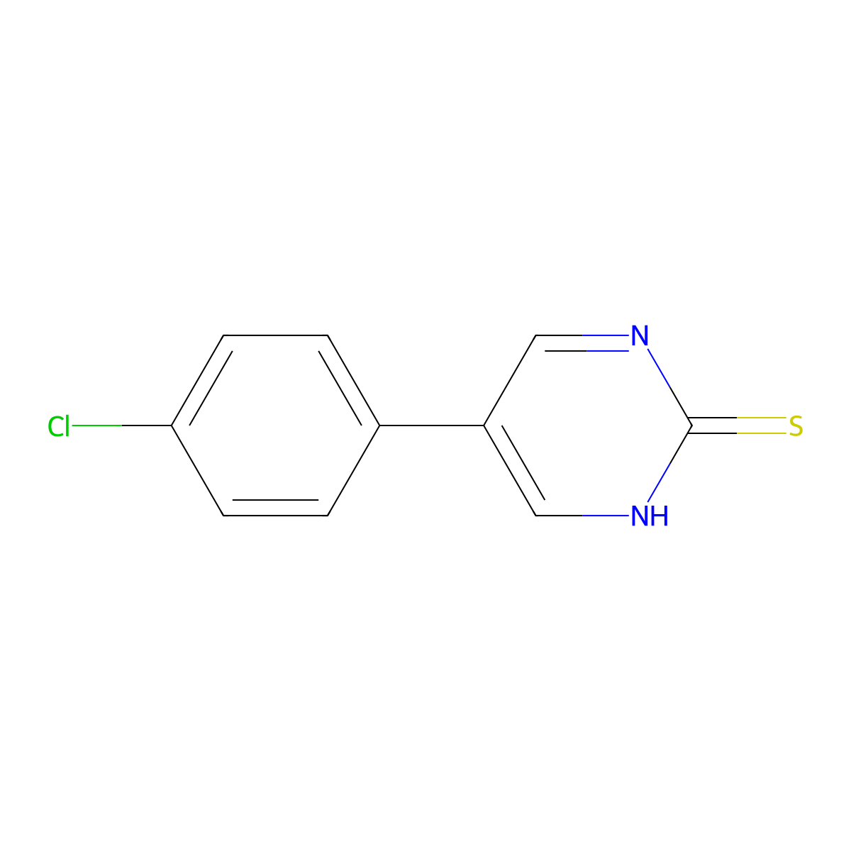 5-(4-Chlorophenyl)-2-pyrimidinethiol molecular structure, CAS 31408-24-9