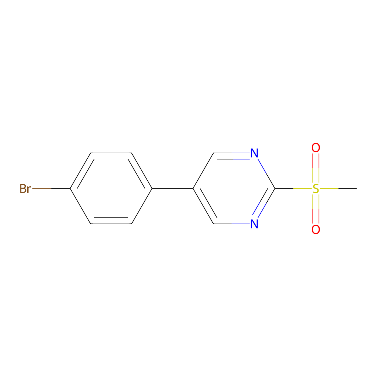5-(4-Bromophenyl)-2-methylsulfonylpyrimidine molecular structure, CAS 31408-33-0