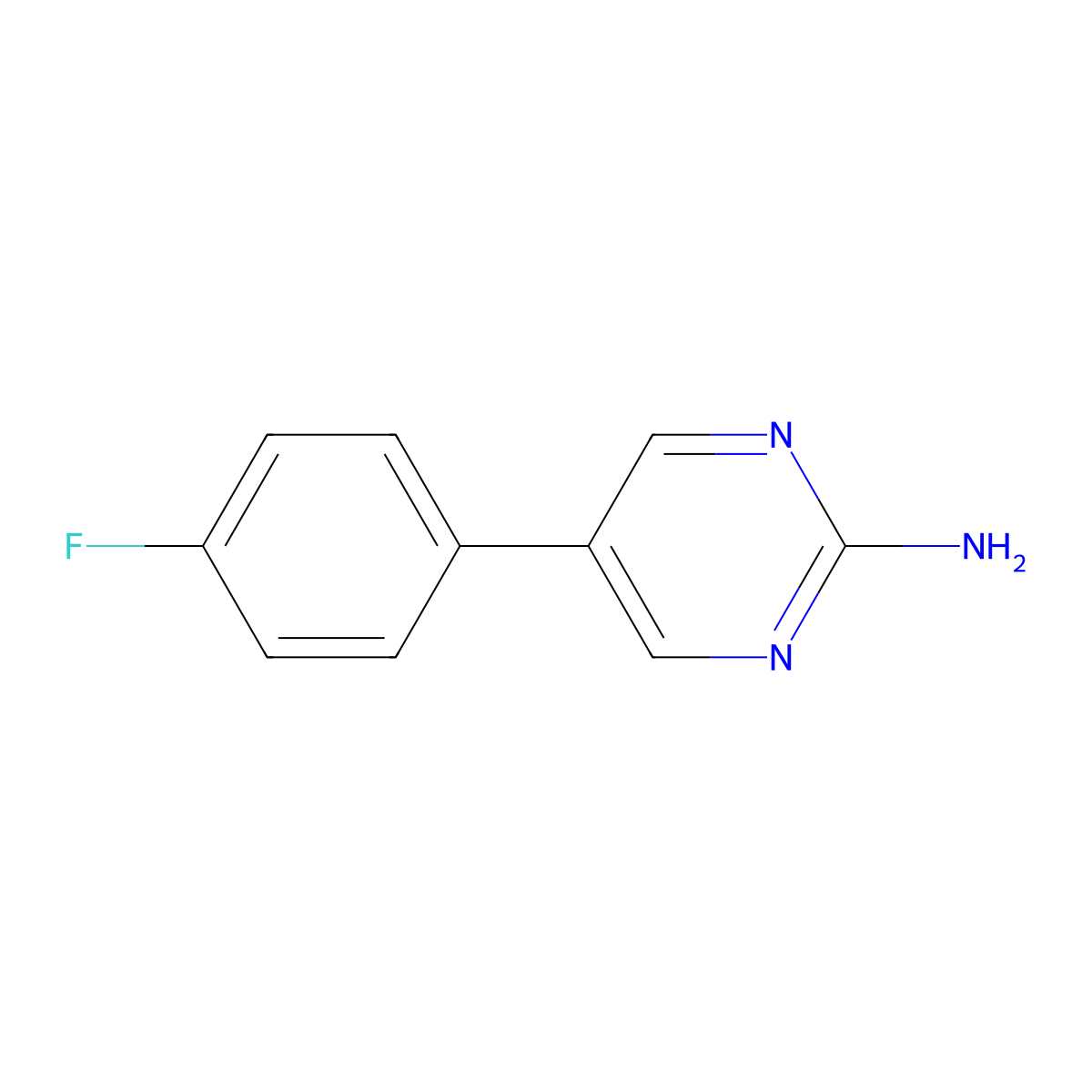 5-(4-Fluorophenyl)pyrimidin-2-amine molecular structure, CAS 31408-40-9