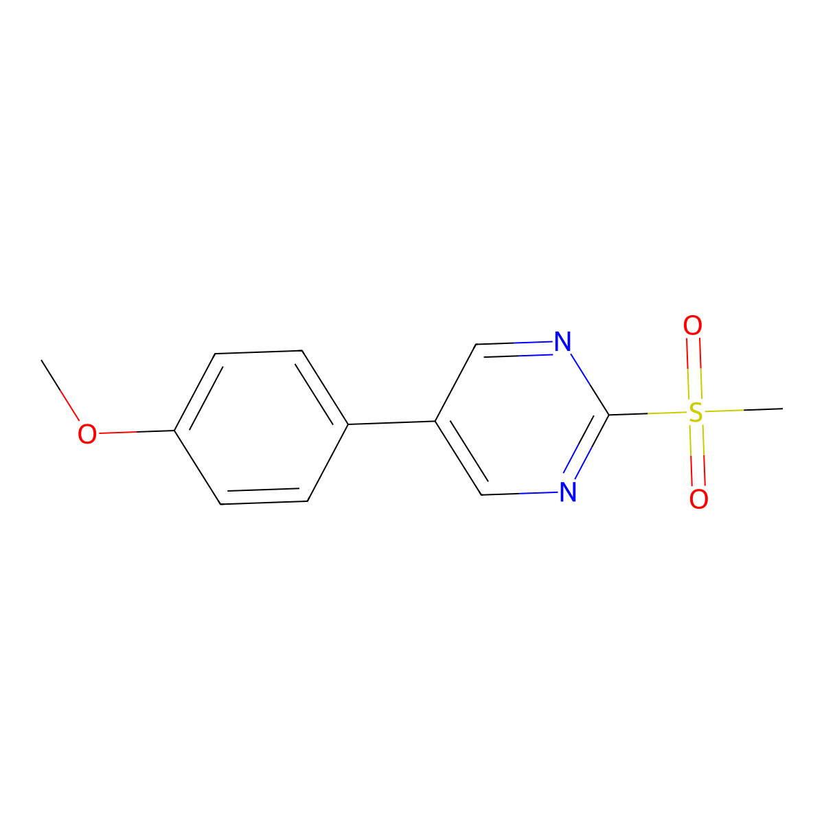5-(4-Methoxyphenyl)-2-(methylsulfonyl)pyrimidine molecular structure, CAS 31408-45-4