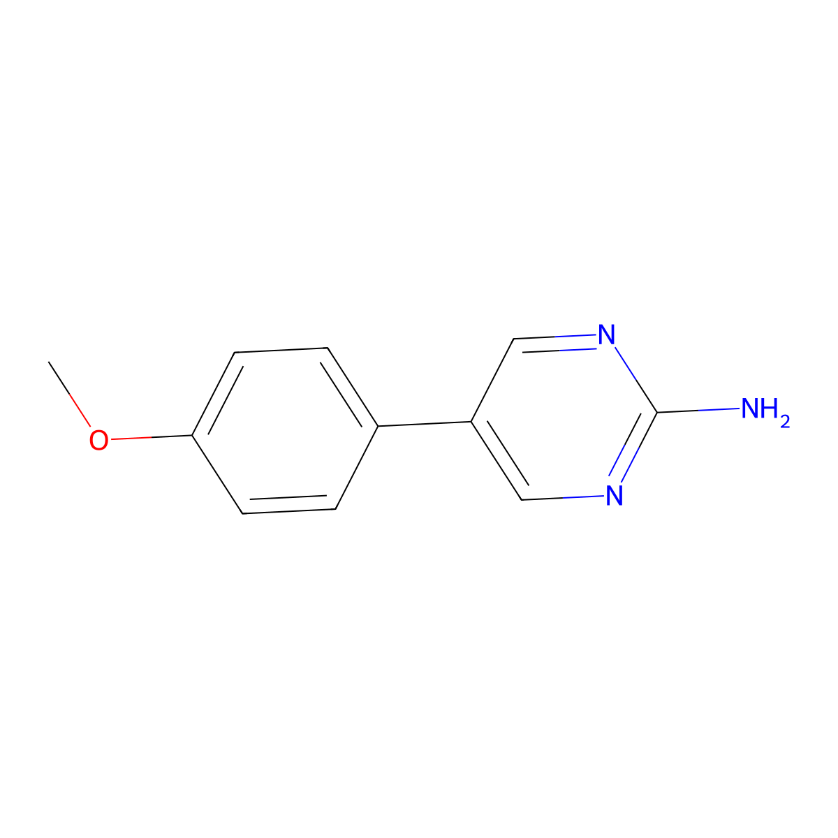 5-(4-Methoxyphenyl)pyrimidin-2-amine molecular structure, CAS 31408-47-6