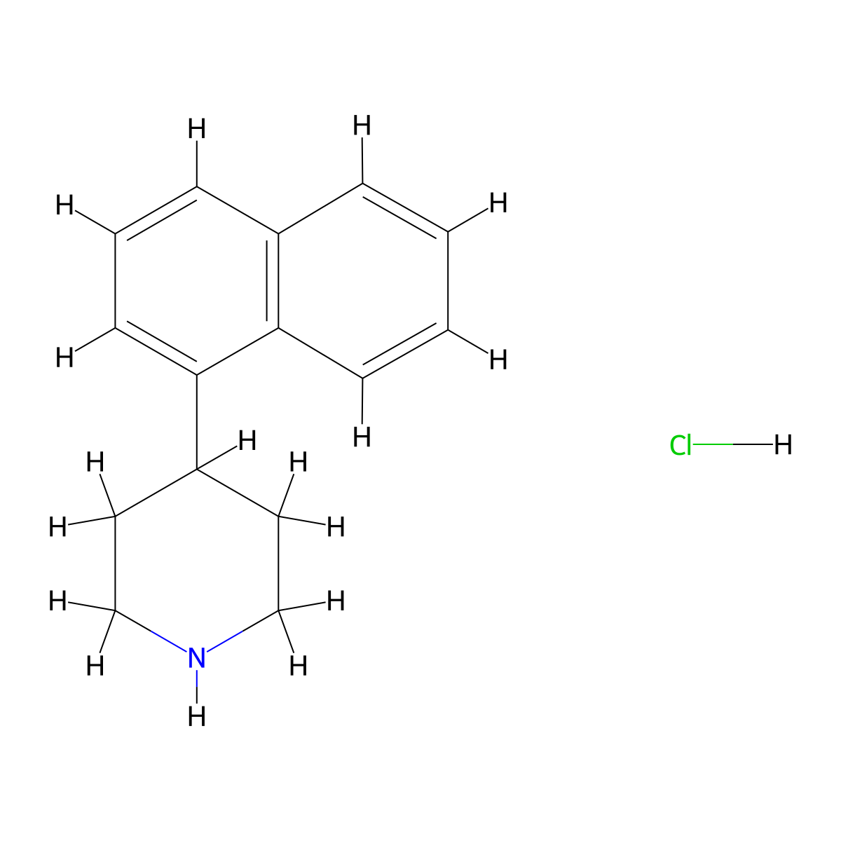 4-(Naphthalen-1-yl)piperidine--hydrogen chloride (1/1) molecular structure, CAS 314083-21-1