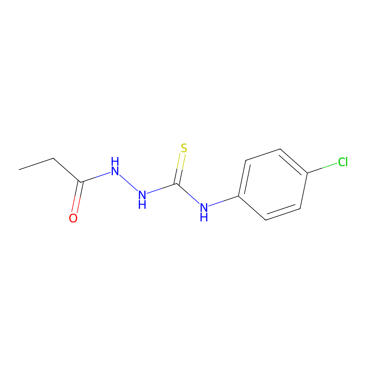N-(4-chlorophenyl)-2-propanoylhydrazinecarbothioamide molecular structure, CAS 31409-17-3