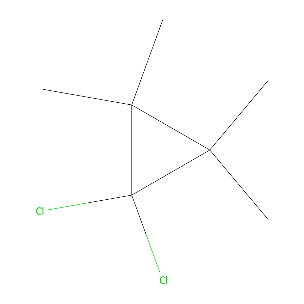 1,1-Dichloro-2,2,3,3-tetramethylcyclopropane molecular structure, CAS 3141-45-5