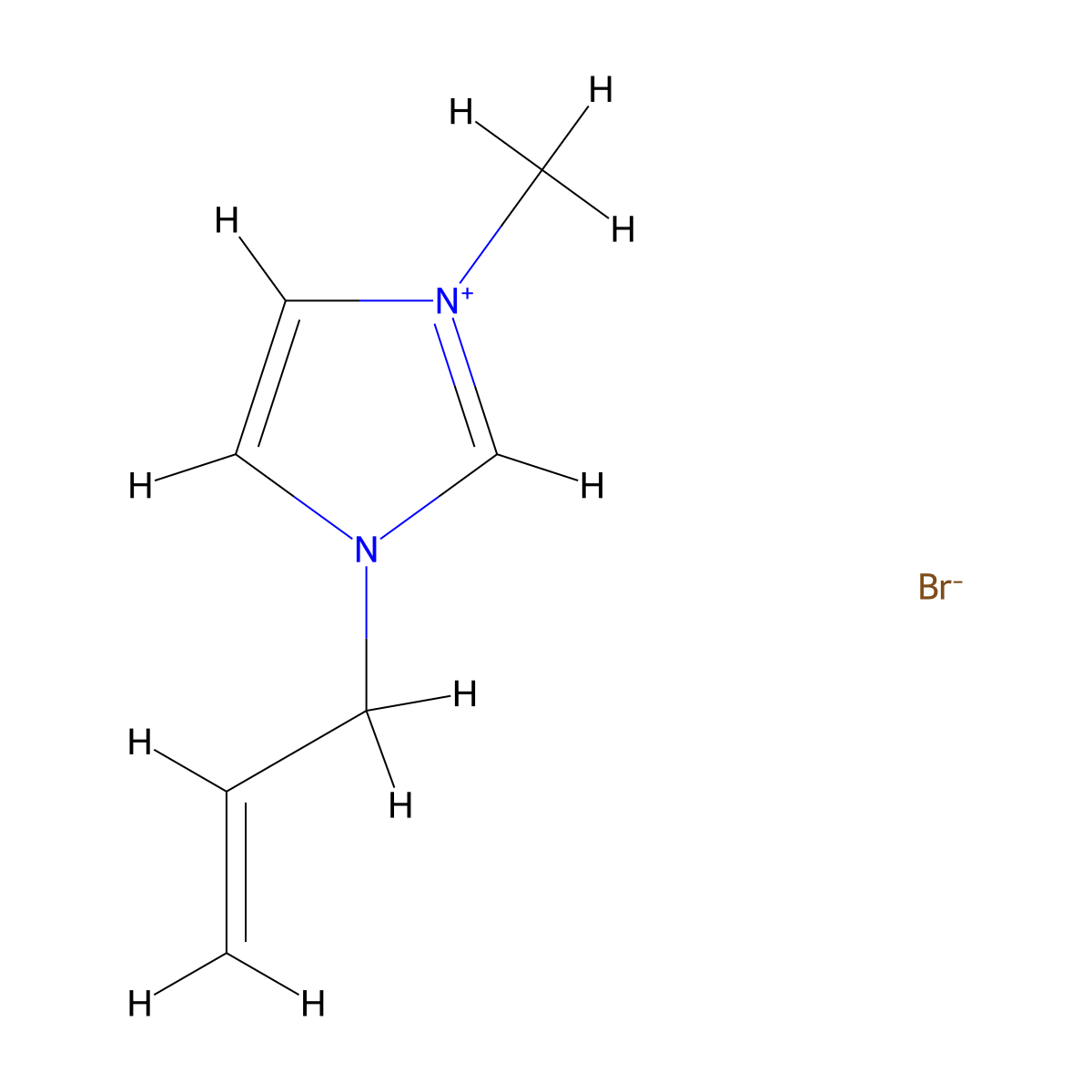 1-Allyl-3-methylimidazolium bromide molecular structure, CAS 31410-07-8