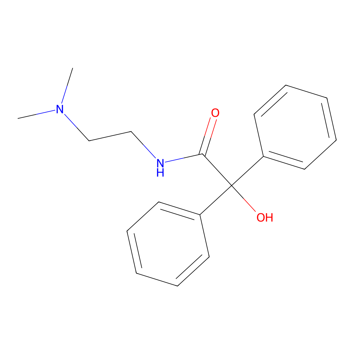 N-[2-(dimethylamino)ethyl]-2-hydroxy-2,2-diphenylacetamide molecular structure, CAS 31416-65-6