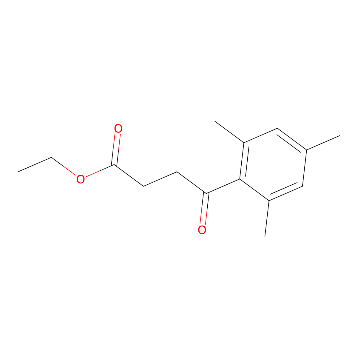 Ethyl 4-(2,4,6-trimethylphenyl)-4-oxobutanoate molecular structure, CAS 31419-99-5
