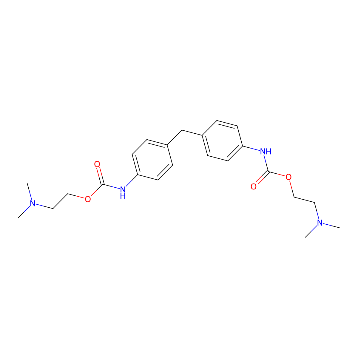 Bis(2-dimethylaminoethyl) 4,4'-methylenebis(N-phenylcarbamate) molecular structure, CAS 3142-94-7