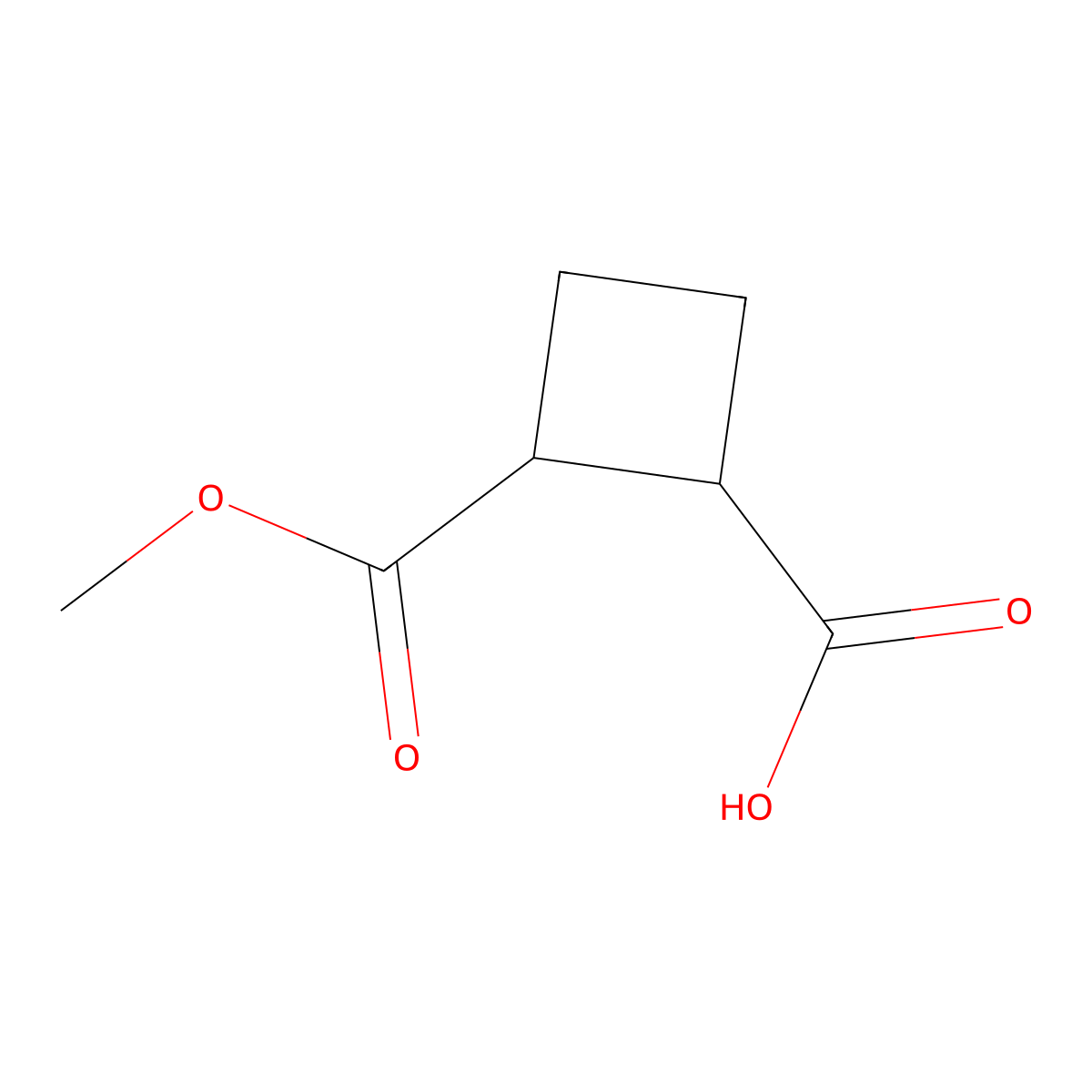 rac-(1R,2R)-2-(methoxycarbonyl)cyclobutane-1-carboxylic acid molecular structure, CAS 31420-60-7