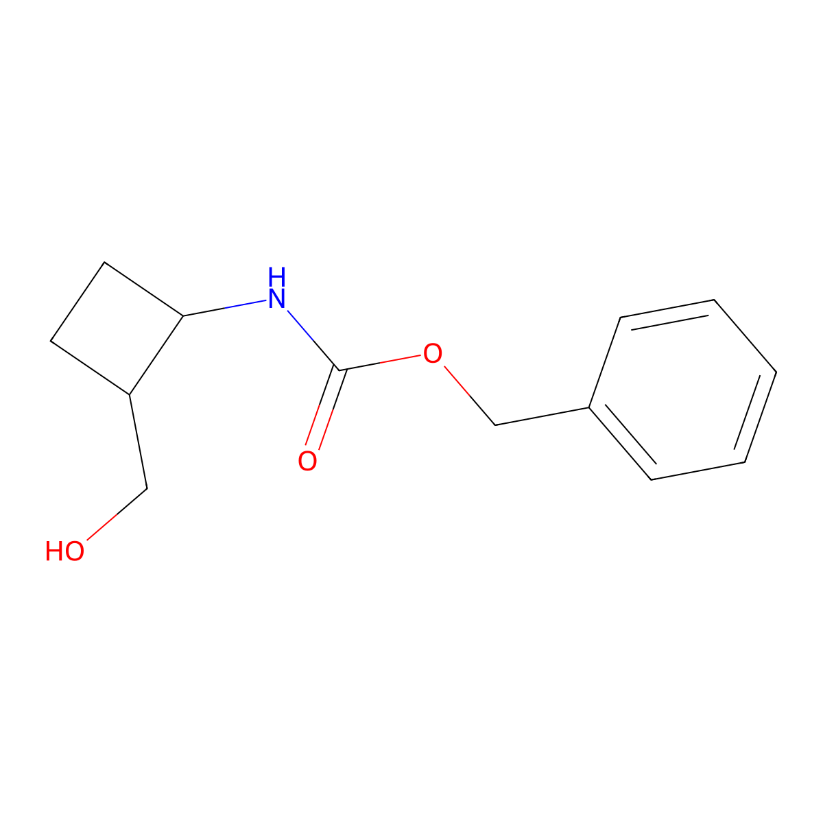 rac-benzyl N-[(1R,2R)-2-(hydroxymethyl)cyclobutyl]carbamate molecular structure, CAS 31420-62-9