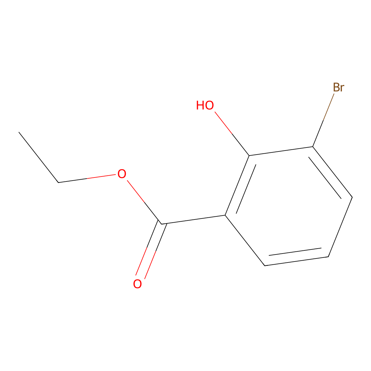 Ethyl 3-bromo-2-hydroxybenzoate molecular structure, CAS 314240-86-3