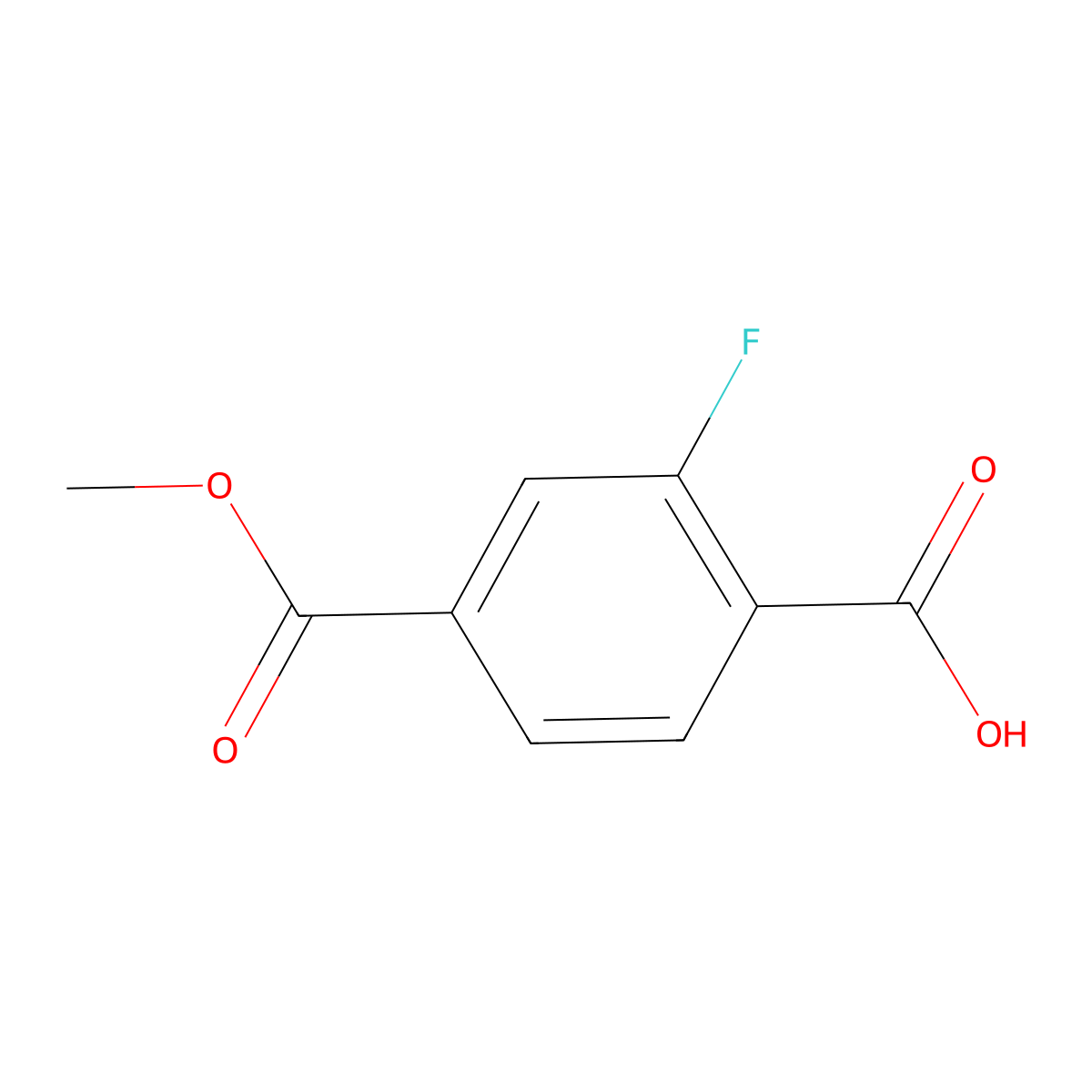 2-Fluoro-4-(methoxycarbonyl)benzoic acid molecular structure, CAS 314241-04-8