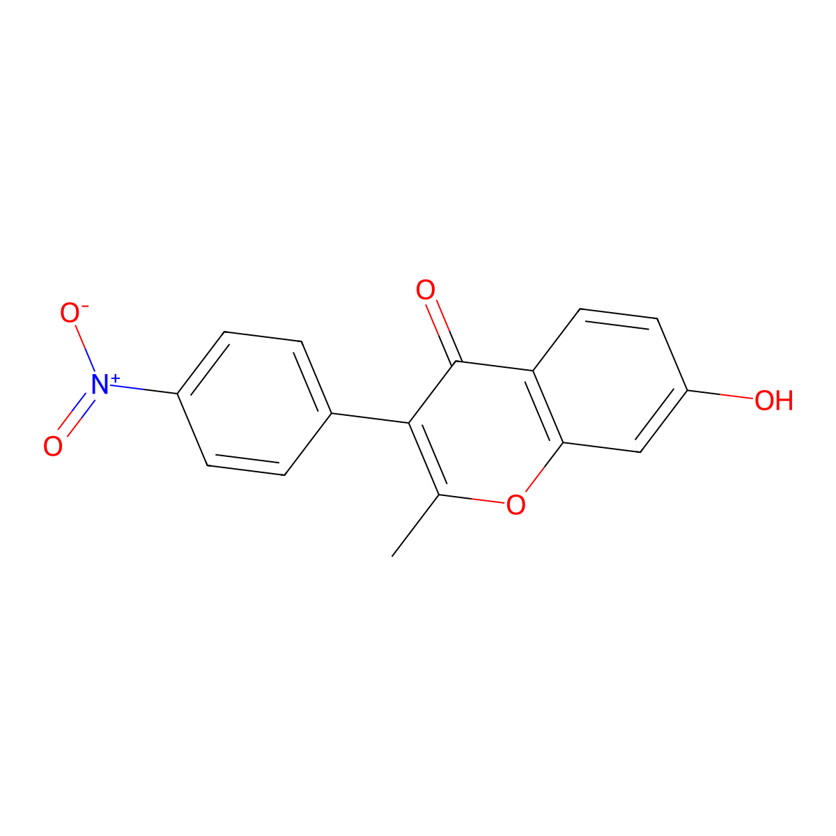 7-hydroxy-2-methyl-3-(4-nitrophenyl)-4H-chromen-4-one molecular structure, CAS 314243-90-8