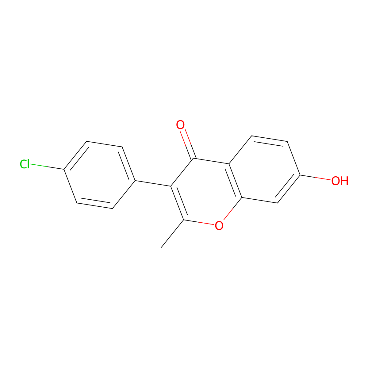 3-(4-Chlorophenyl)-7-hydroxy-2-methylchromen-4-one molecular structure, CAS 314243-91-9
