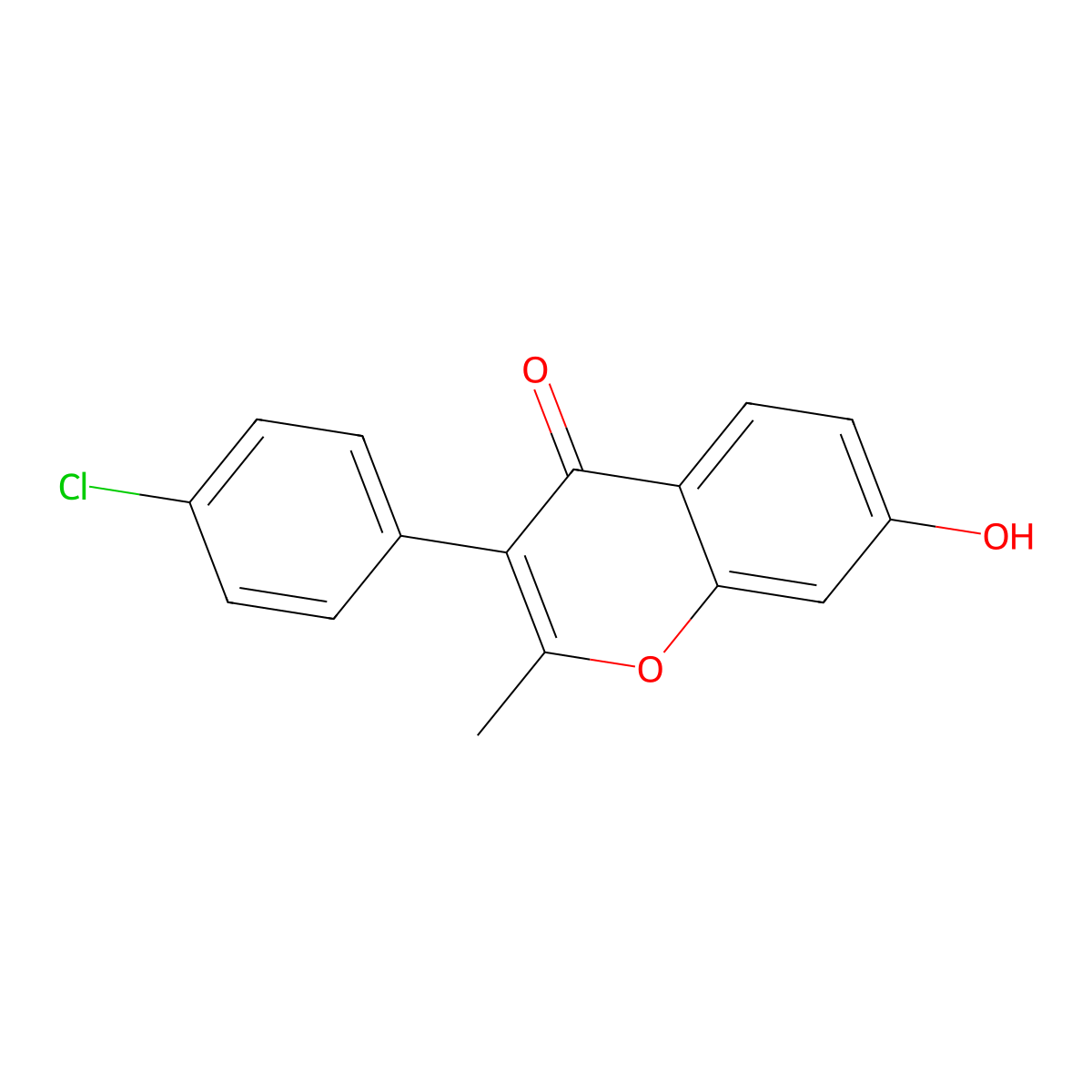 3-(4-Chlorophenyl)-7-hydroxy-2-methylchromen-4-one molecular structure, CAS 314243-91-9