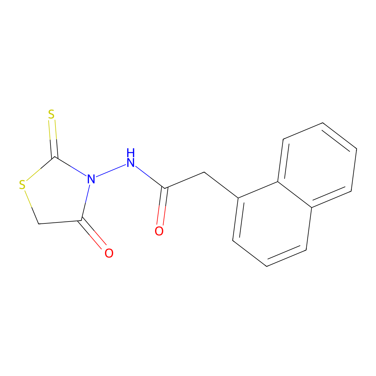 2-(naphthalen-1-yl)-N-(4-oxo-2-thioxo-1,3-thiazolidin-3-yl)acetamide molecular structure, CAS 314244-35-4